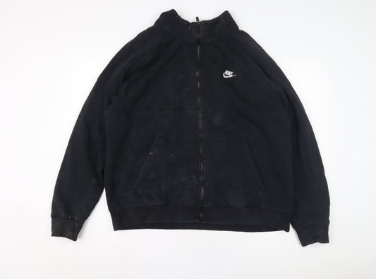 Mens UK XL Regular Nike Black Full Zip Sweatshirt