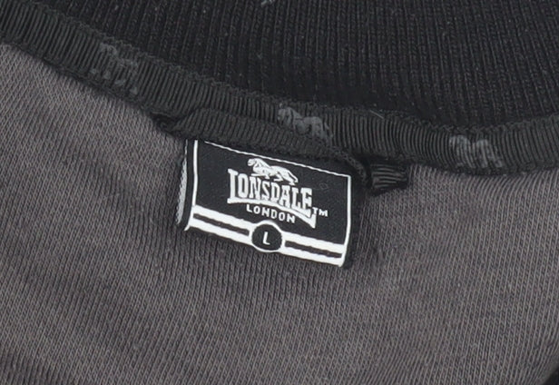 Lonsdale Men's Black 1/4 Zip Sweatshirt L