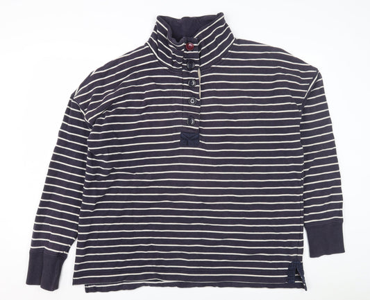 Unisex Adults UK L Classic Joules Blue Henley Sweatshirt