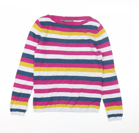 Laura Ashley Women's Multicolour Striped Pullover Jumper Size 8