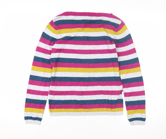 Laura Ashley Women's Multicolour Striped Pullover Jumper Size 8