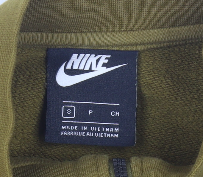 Nike Women's Green Pullover Sweatshirt, S, High Neck, 1/2 Zip