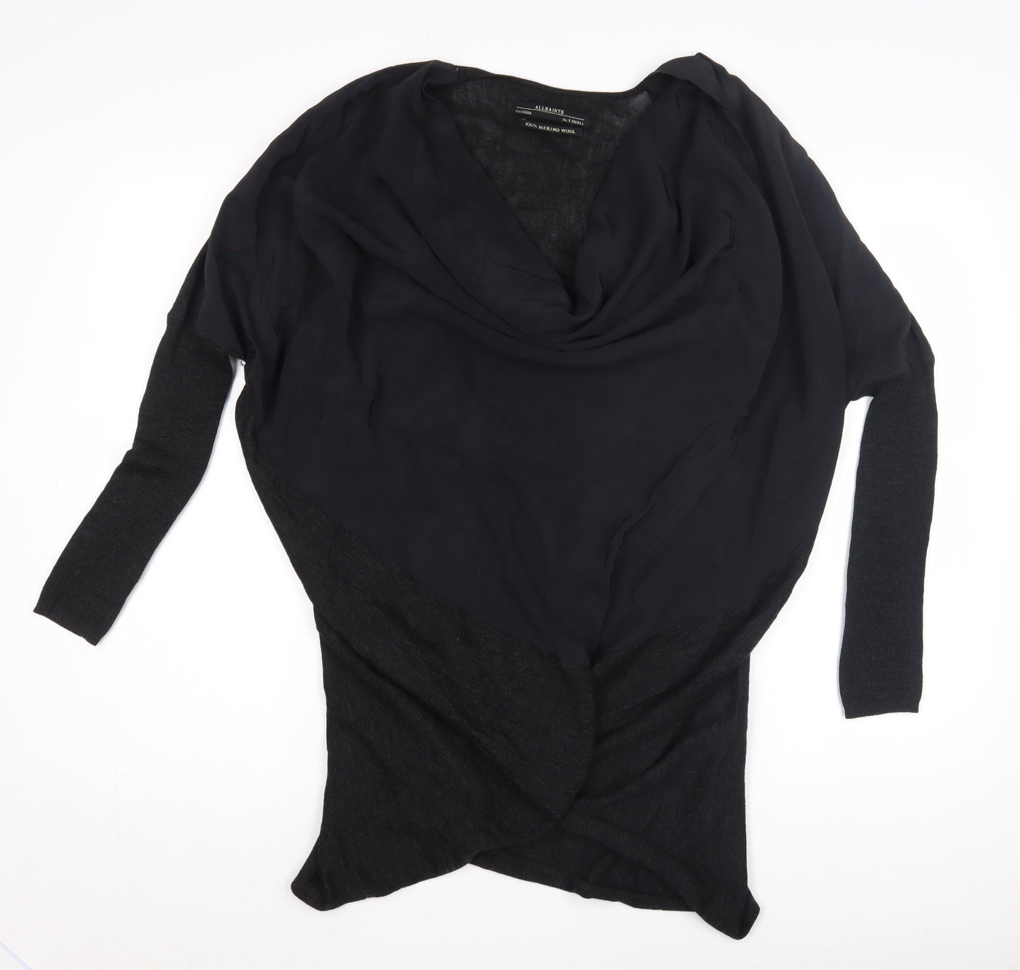 AllSaints Women's Cowl Neck Black Jumper XS
