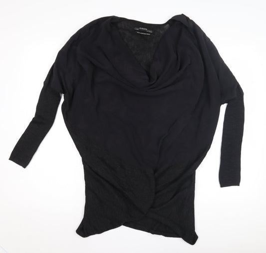AllSaints Women's Cowl Neck Black Jumper XS