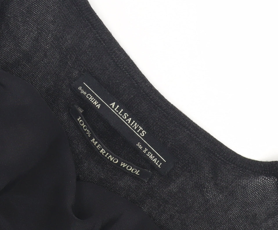 AllSaints Women's Cowl Neck Black Jumper XS