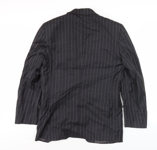Austin Reed Men's Pinstripe Wool Blazer Black 39R