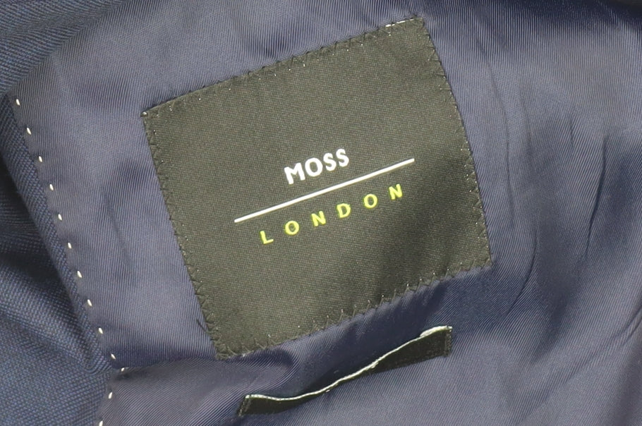 Moss London Men's Blue Blazer, Size 40, Polyester