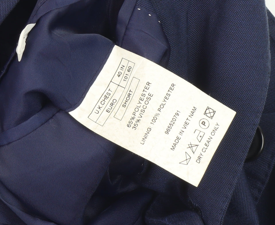 Moss London Men's Blue Blazer, Size 40, Polyester