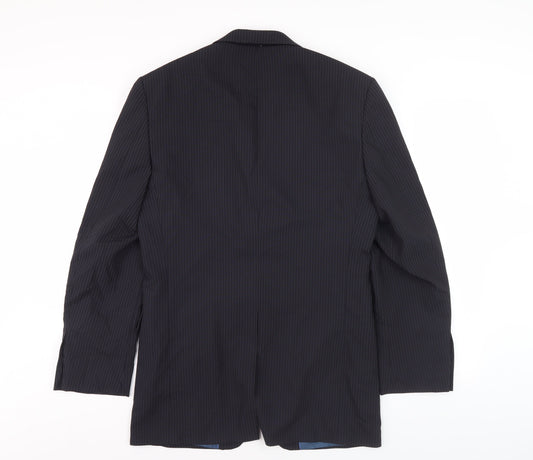 Marks & Spencer Men's Blue Striped Blazer 36R