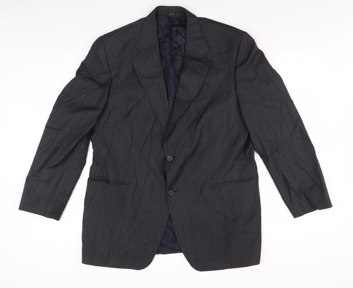 DAKS Men's Black Striped Blazer - Size 54