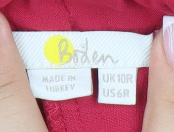 Boden Women's Red Pleated Trousers UK 10