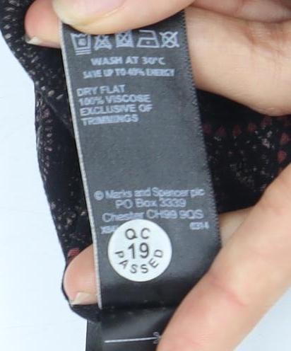 Marks and Spencer Women's Black Geometric Top UK 12