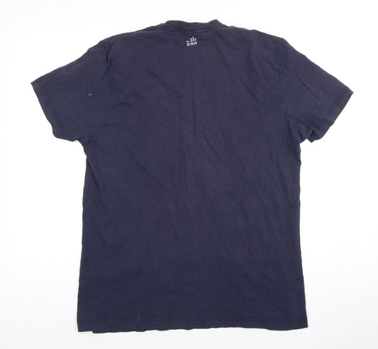 CNK Men's Blue Graphic Print Crew Neck T-Shirt M