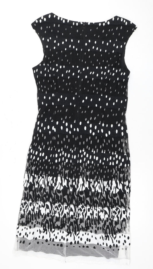 Frank Lyman Women's Black White Print Dress Size 12