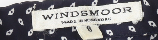 Windsmoor Women's Blue Geometric Blouse Size 8