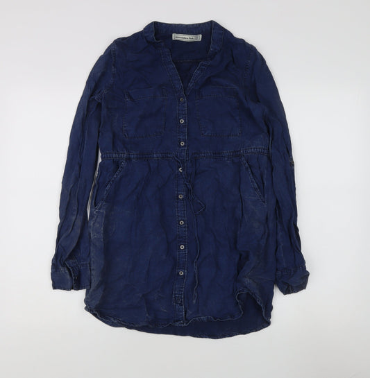 Abercrombie & Fitch Women's Blue XS Button-Up Shirt