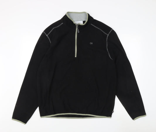 Calvin Klein Men's Black XL 1/4 Zip Sweatshirt