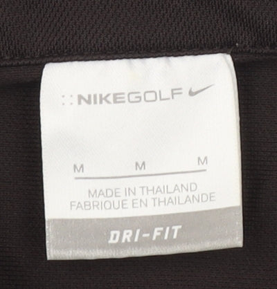 Nike Women's Brown Polo Shirt - M, Short Sleeve, Dri-Fit
