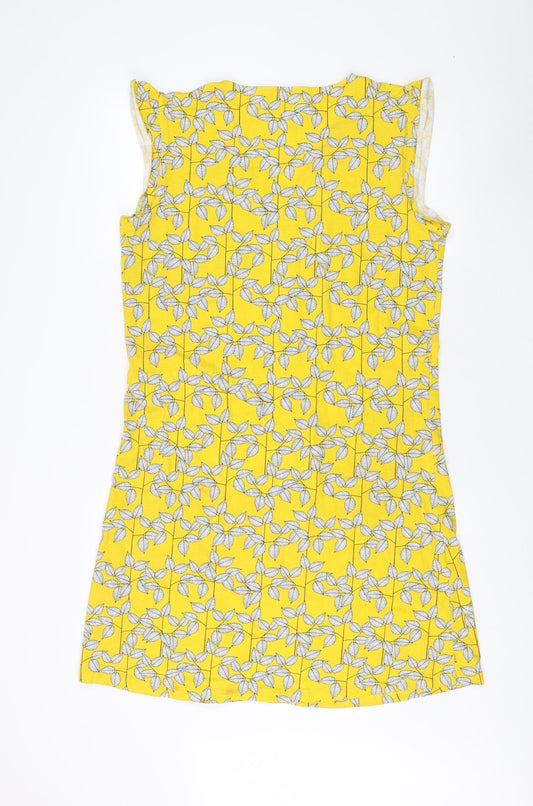 Trespass Women's Yellow Floral Sleeveless Dress UK 14