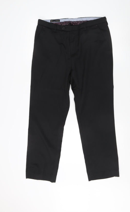 Cavani Black Men's Dress Pants 34 Straight-Leg