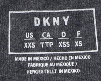 DKNY Women's Colourblock T-Shirt, 2XS, Black/Grey/White