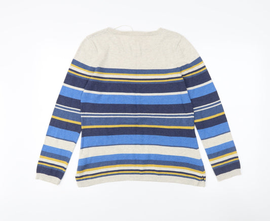 Seasalt Cornwall Women's Blue Striped Jumper Size 10