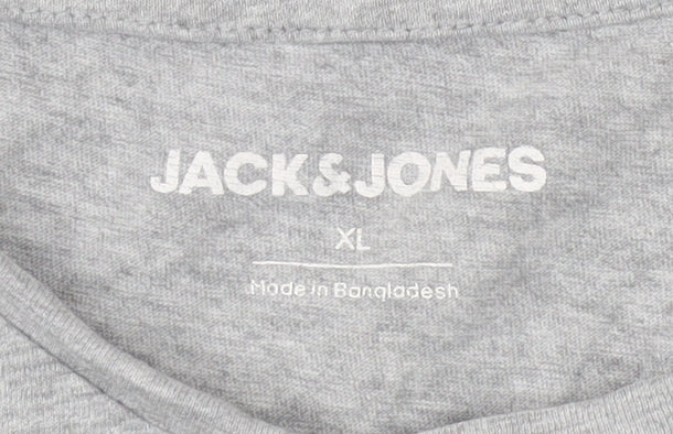 Jack & Jones Men’s Grey XL Crew Neck T-Shirt