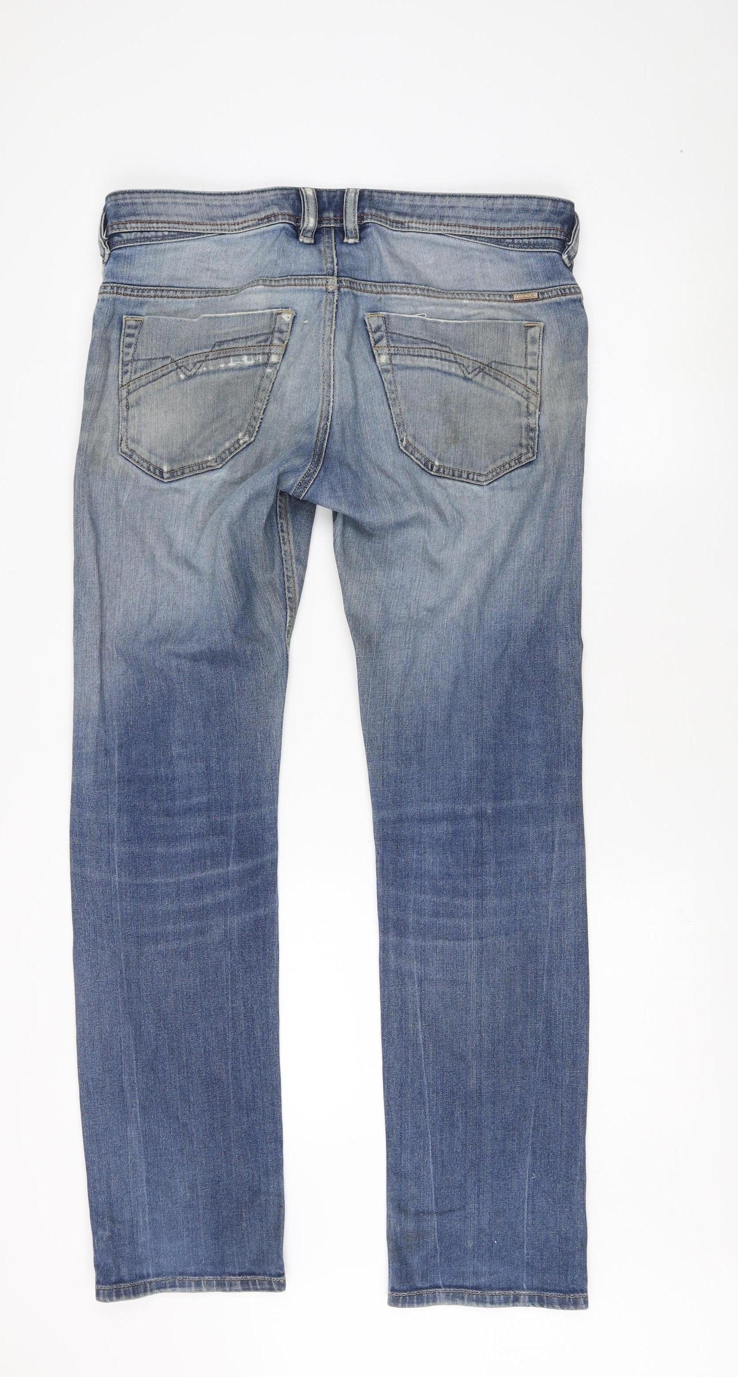 Diesel Men's Blue Slim Tapered Distressed Jeans