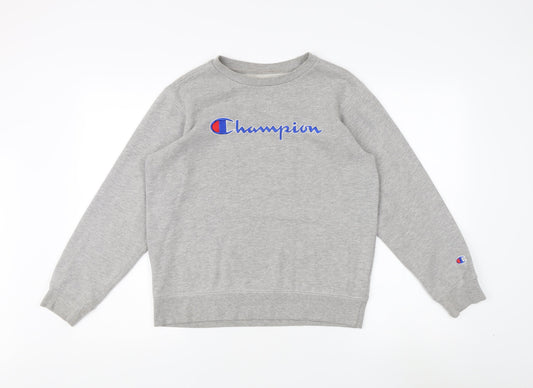 Champion Grey Large Pullover Sweatshirt for Unisex