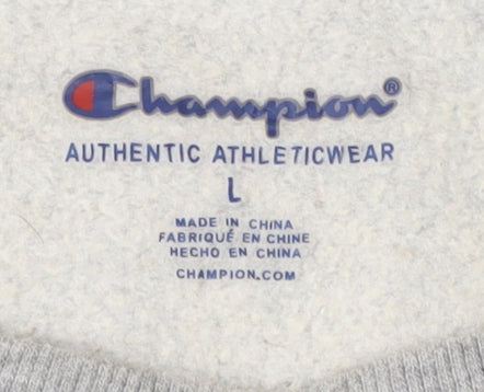 Champion Grey Large Pullover Sweatshirt for Unisex