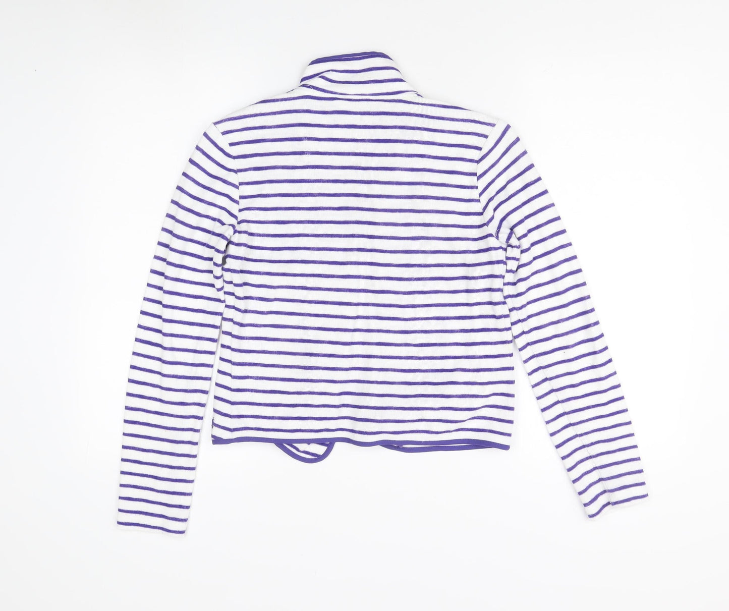 Joules Women's White/Purple Striped Jacket Size 6