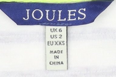 Joules Women's White/Purple Striped Jacket Size 6