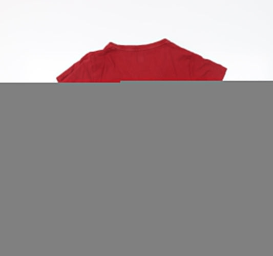 Champion Women's Red T-Shirt, Medium, V-Neck Casual