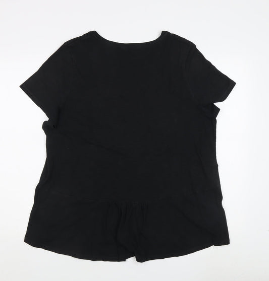 Boden Women's Black Crew Neck T-Shirt XL