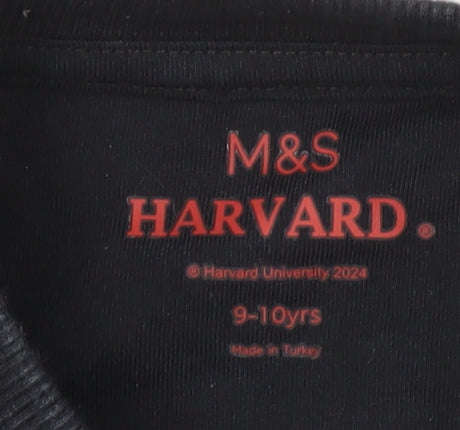 Brand and care label for Marks & Spencer girls’ black pullover sweatshirt 9-10 university