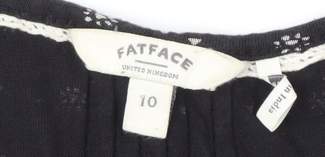 Fatface Women's Black Floral A-Line Dress Size 10
