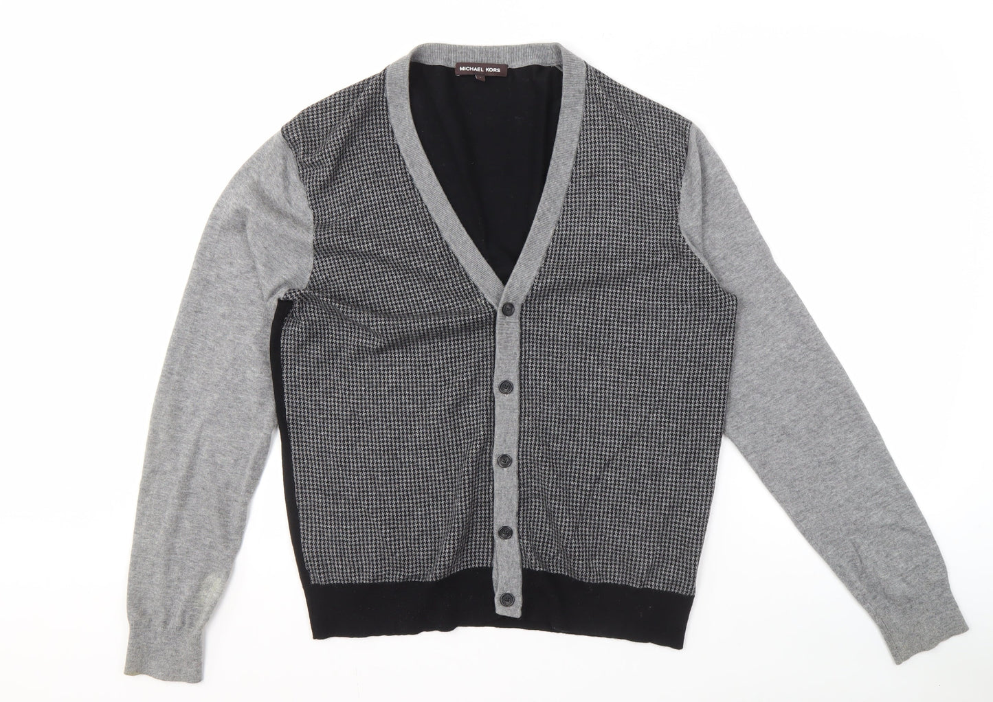 Michael Kors Men's Grey Check Cardigan