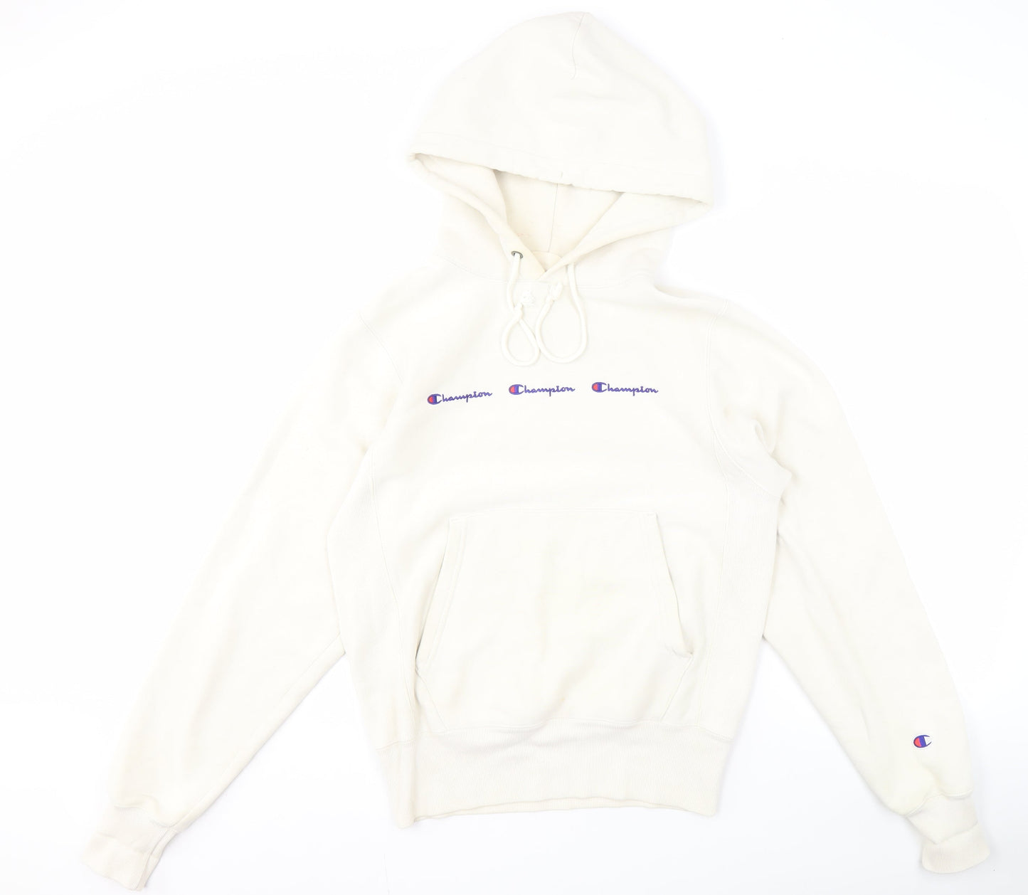 Champion Men's XS White Pullover Hoodie with Logo