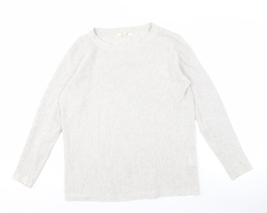 White Stuff Women's Ivory Crew Neck Jumper Long Sleeve