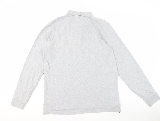 Henri Lloyd Men's Grey Long Sleeve Polo, Size L