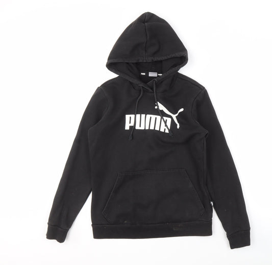 Puma Black Unisex Hoodie, XS, Logo, Cotton Blend