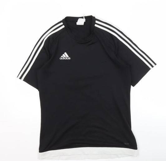 Additional front view of Adidas Men's Black S Athletic Jersey - Solid Polyester