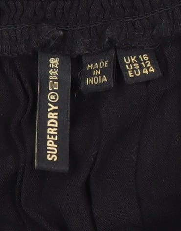 Superdry Women's Black Off-the-Shoulder Playsuit Size 16