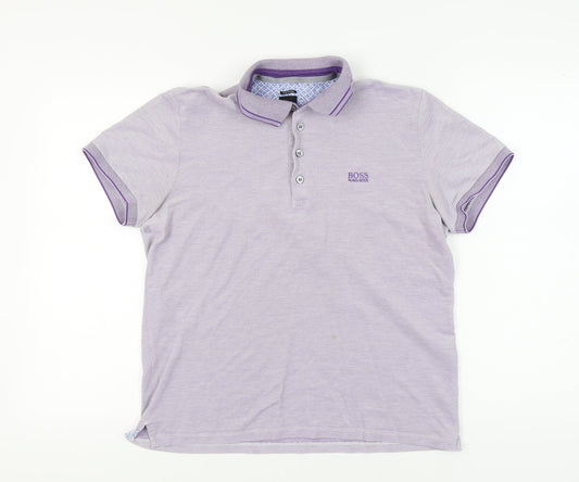 Hugo Boss Men’s Purple Polo, L, Regular Fit