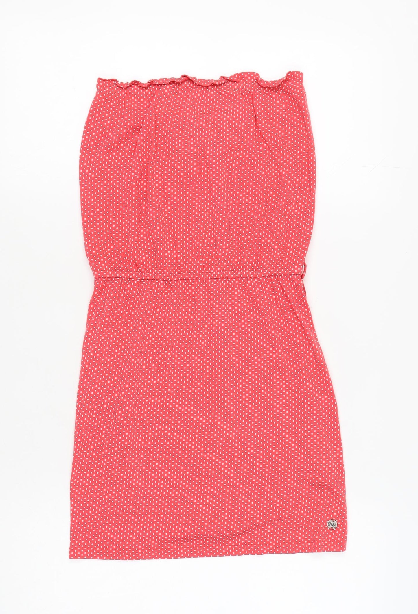 Billabong Women's Red Polka Dot Strapless Dress XS
