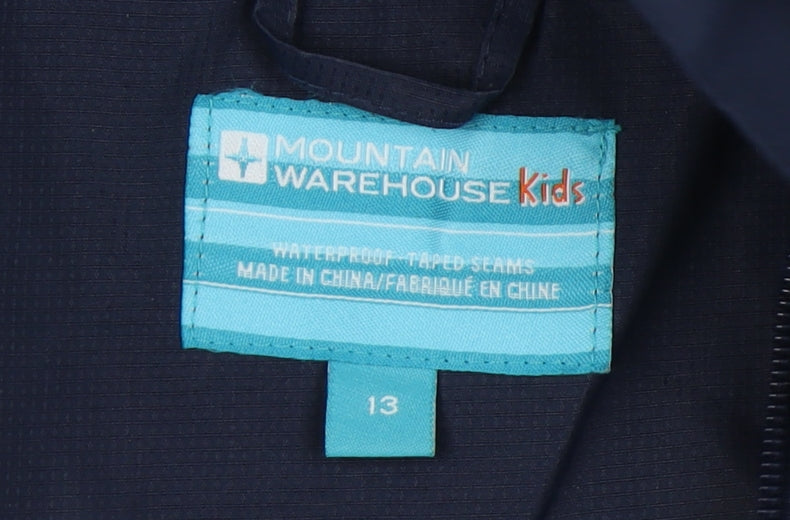 Mountain Warehouse Teens Blue Rain Coat Jacket, Size 13