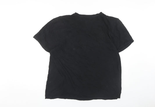 Unisex Adultss UK Size 2XL Netflix Black Cotton T-Shirt