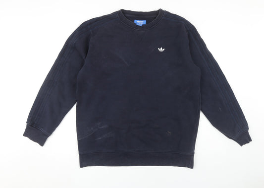 Additional front view of Adidas Men's Blue Pullover Sweatshirt Medium