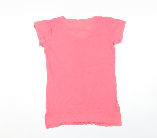 Womens UK Size 10 Kangol Pink Cotton T-Shirt