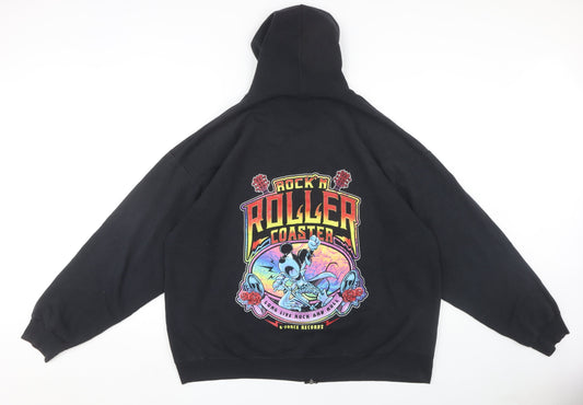 Disney Unisex Black 2XL Mickey Full Zip Hoodie